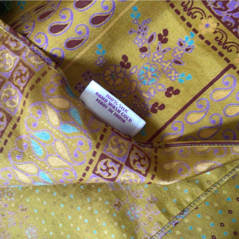 Sevya handmade silk scarf, new 72”x22” - Picture 5 of 7